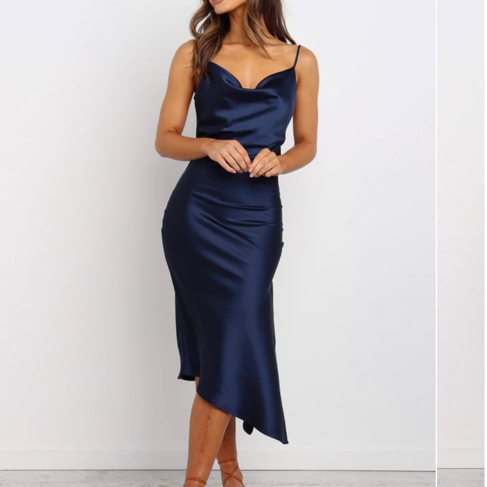 Navy Silk Dress